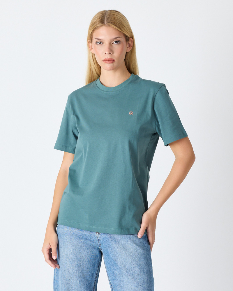 Unisex T-shirt with contrasting embroidered logo | “HERE I AM” Collection