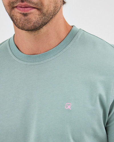 Unisex T-shirt with contrasting embroidered logo | “HERE I AM” Collection