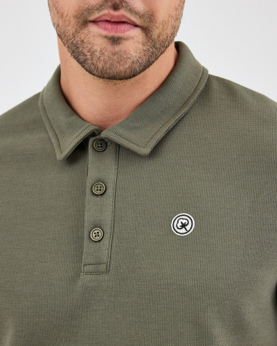 Unisex polo shirt with embroidered logo patch | "I AM A PATCH" collection