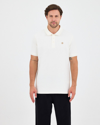 Unisex polo shirt with embroidered logo patch | "I AM A PATCH" collection