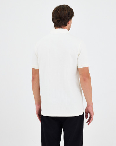 Unisex polo shirt with embroidered logo patch | "I AM A PATCH" collection