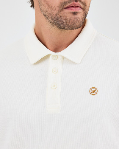 Unisex polo shirt with embroidered logo patch | "I AM A PATCH" collection