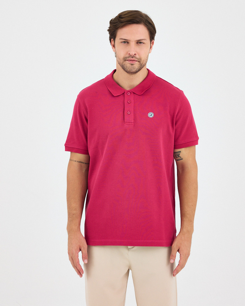 Unisex polo shirt with embroidered logo patch | "I AM A PATCH" collection