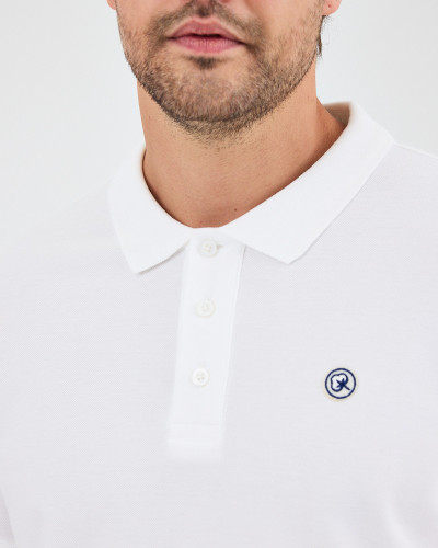 Unisex polo shirt with embroidered logo patch | "I AM A PATCH" collection