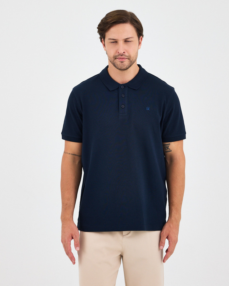 Unisex polo shirt with contrasting embroidered logo | "HERE I AM" collection