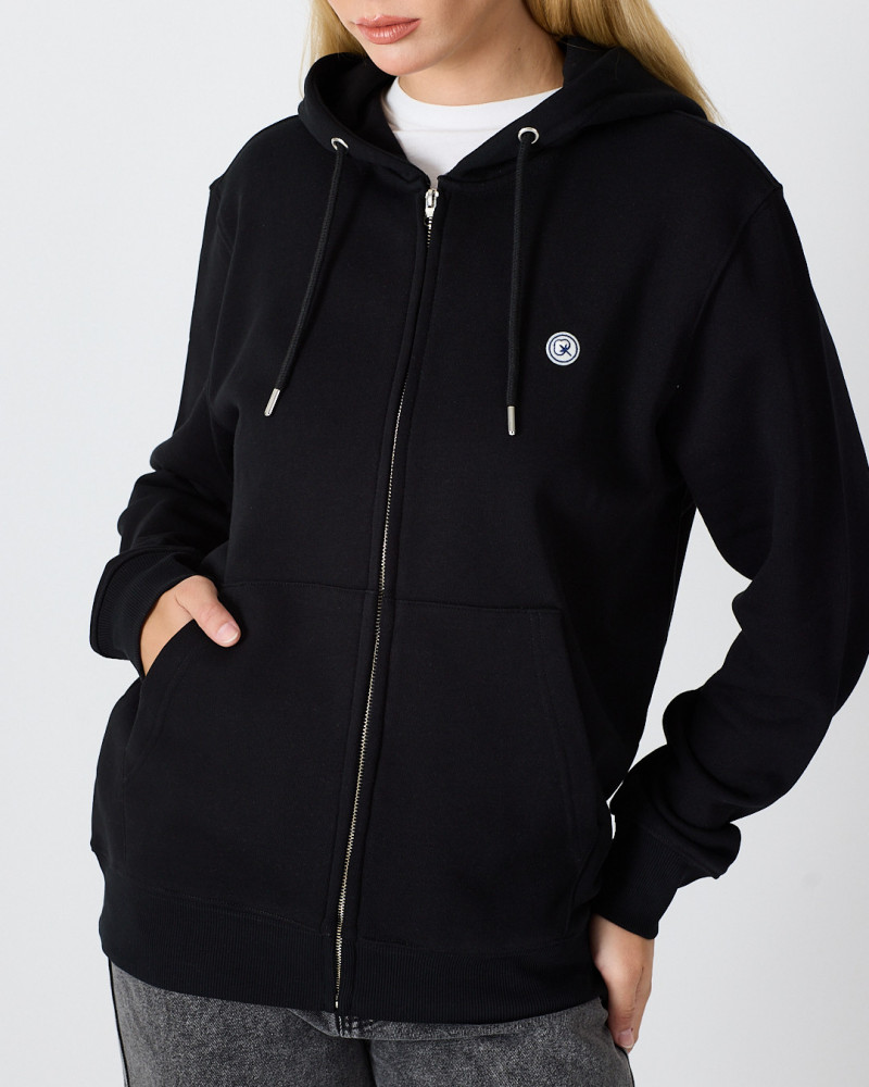 Unisex zip-up sweatshirt with embroidered logo patch | "I AM A PATCH" collection