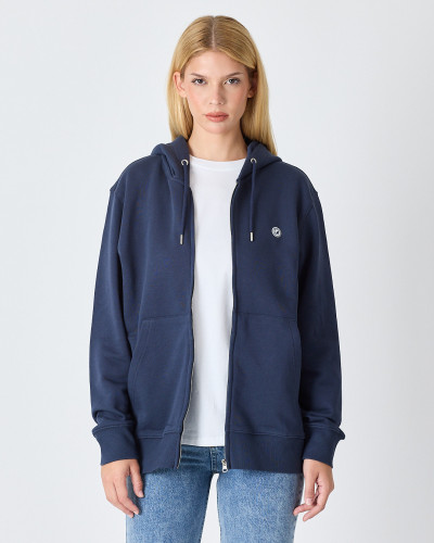 Sudadera Unisex con cremallera y logo parche bordado