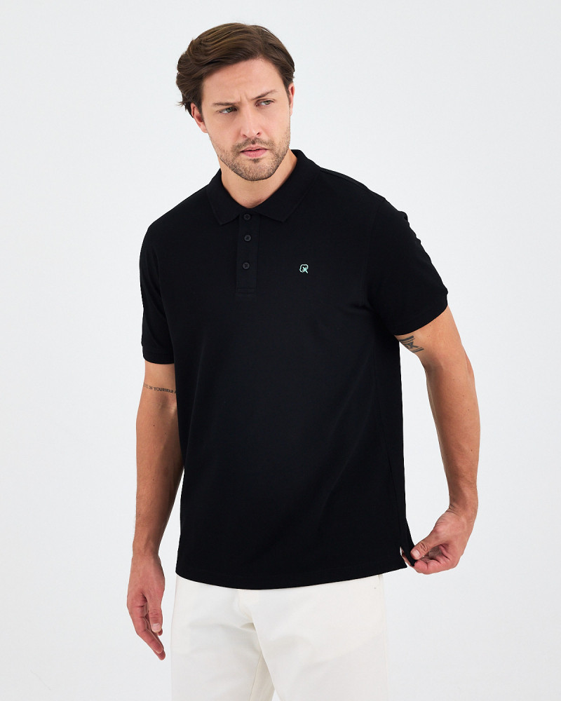 Polo Unisex con logo bordado contraste | Colección "HERE I AM"