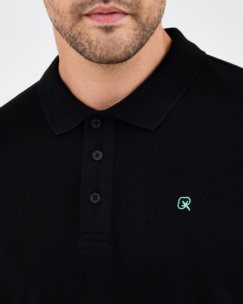 Unisex polo shirt with contrasting embroidered logo | "HERE I AM" collection