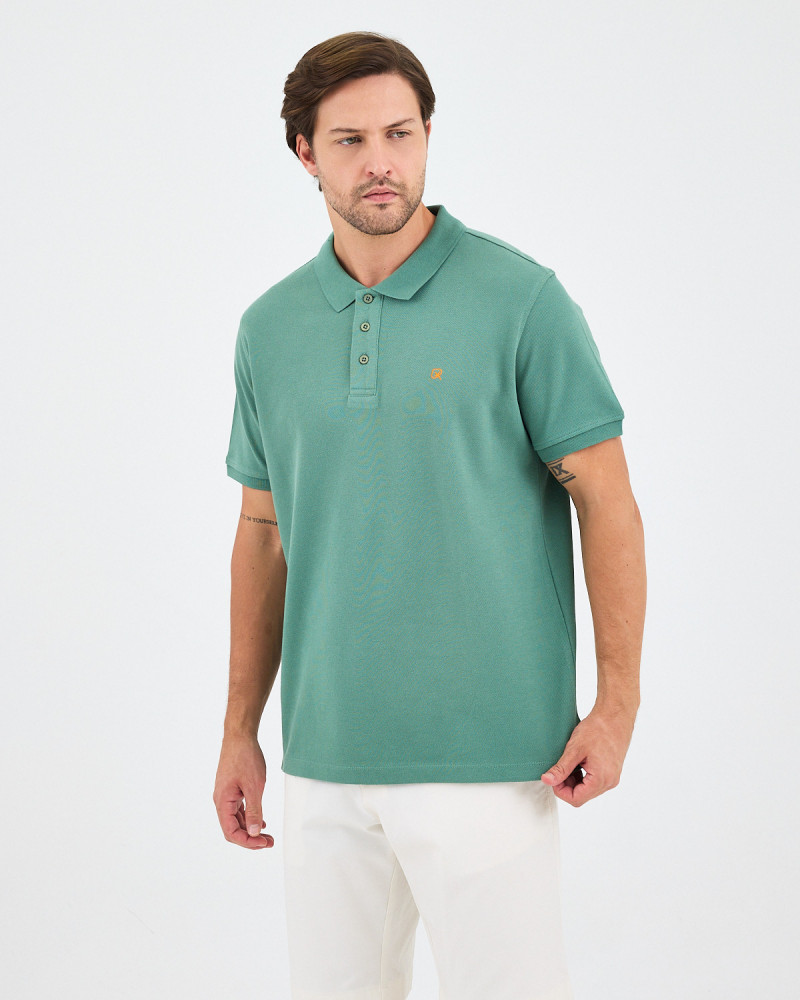 Unisex polo shirt with contrasting embroidered logo | "HERE I AM" collection