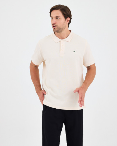Unisex polo shirt with contrasting embroidered logo | "HERE I AM" collection